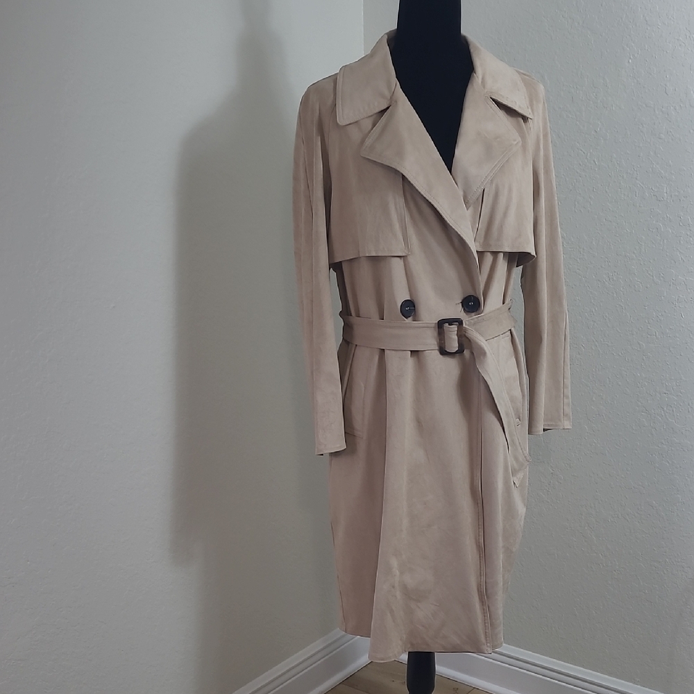 Zara Elegant Tan Trench Coat Size M - Picture 2 of 8